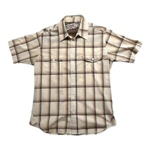 O'Neill Shirt Mens Size M Button Up Short Sleeve Plaid Brown